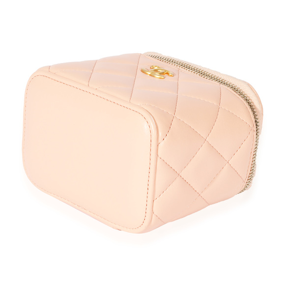 Chanel Pink Lambskin Pearl Crush Mini Vanity Case - Picture 6 of 7